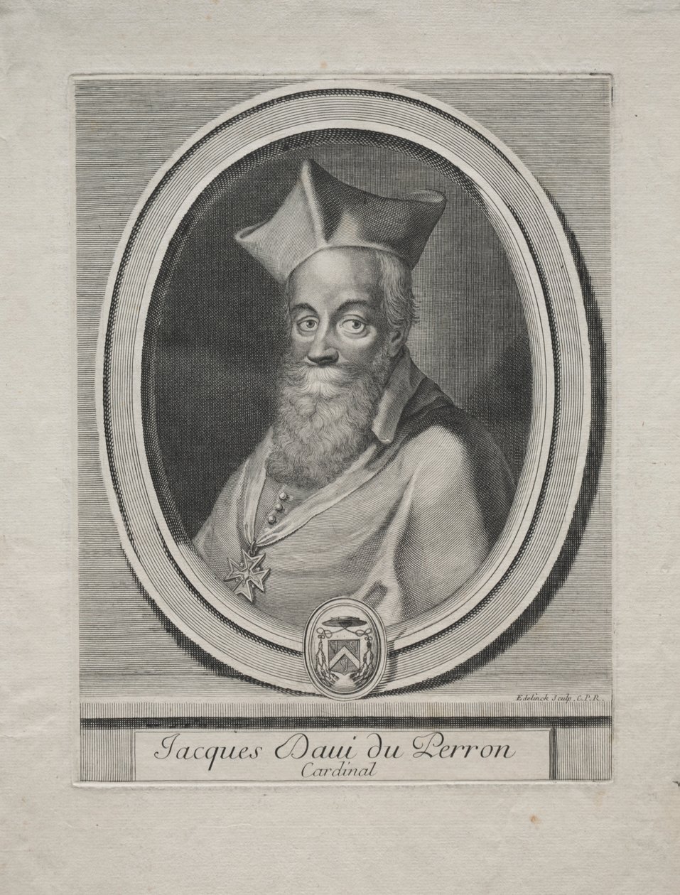 Jaques Davey Duperron bíboros. alkotó: Gérard Edelinck