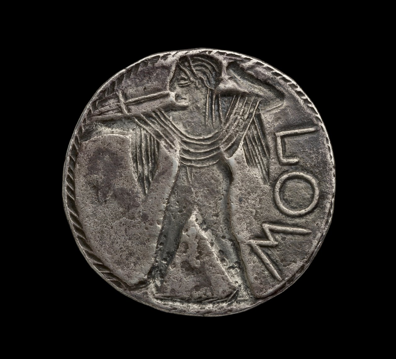 ókori görög metszett ezüst érme Posidoniából, Kr. u. 510-30 (ezüst) alkotó: Greek