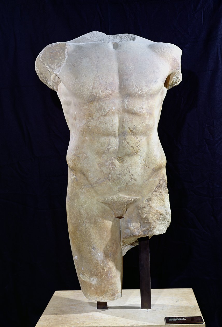 Férfi torzó Milétoszból, Kr.e. 480 körül (márvány) alkotó: Greek