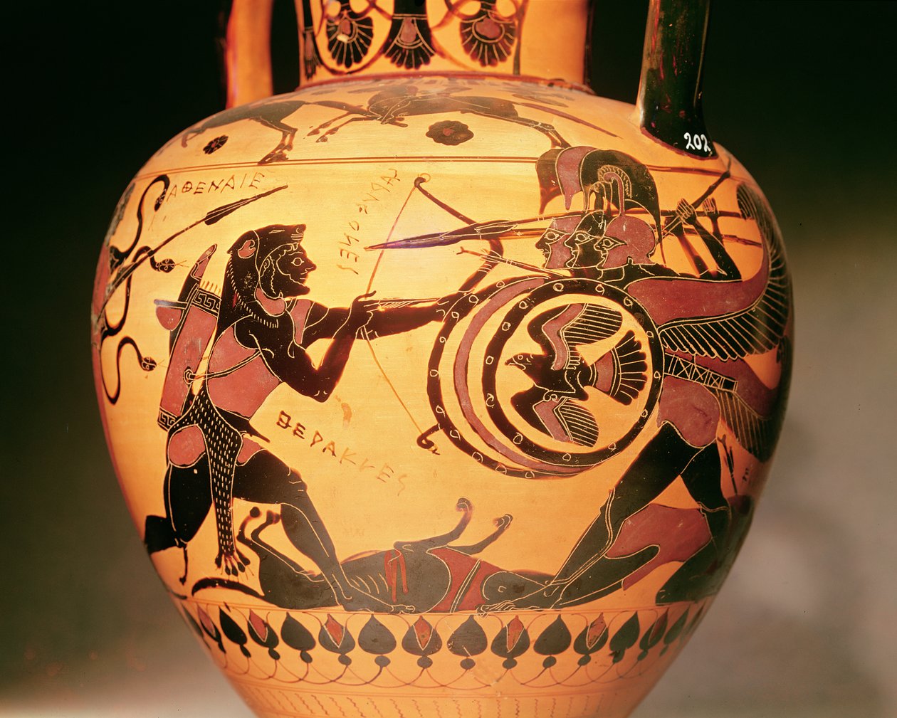 Heracles harcol Geryonnal (kerámia) alkotó: Greek