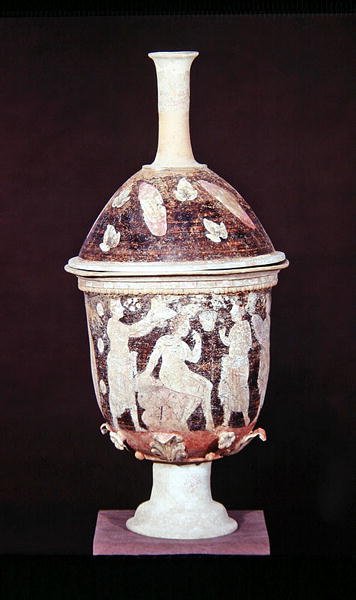 Pyxis fedővel, Kr.e. 200-180 körül (kerámia) alkotó: Greek