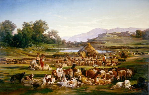Pásztorok juhokkal alkotó: Gregoire Isidore Flacheron