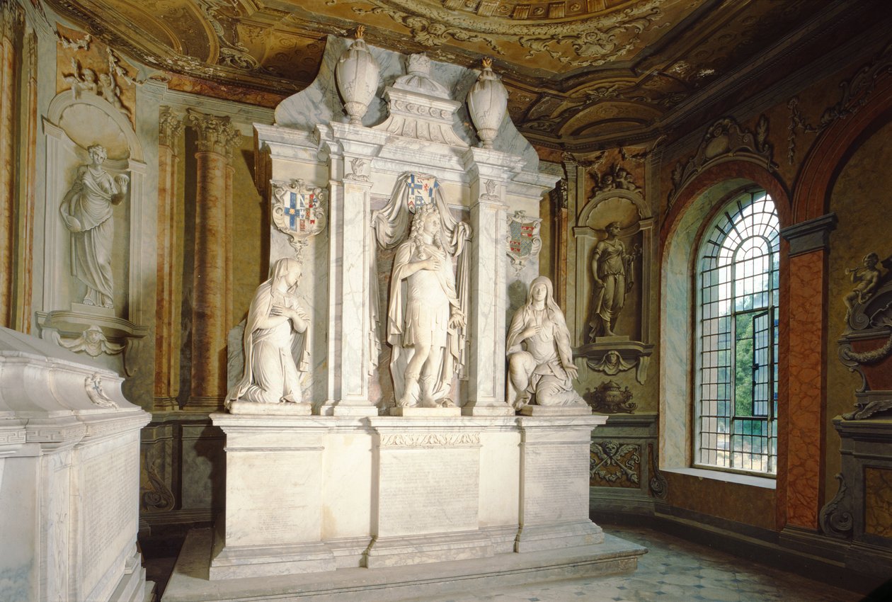 Emlékmű a Chandos mauzóleumban (márvány) alkotó: Grinling Gibbons