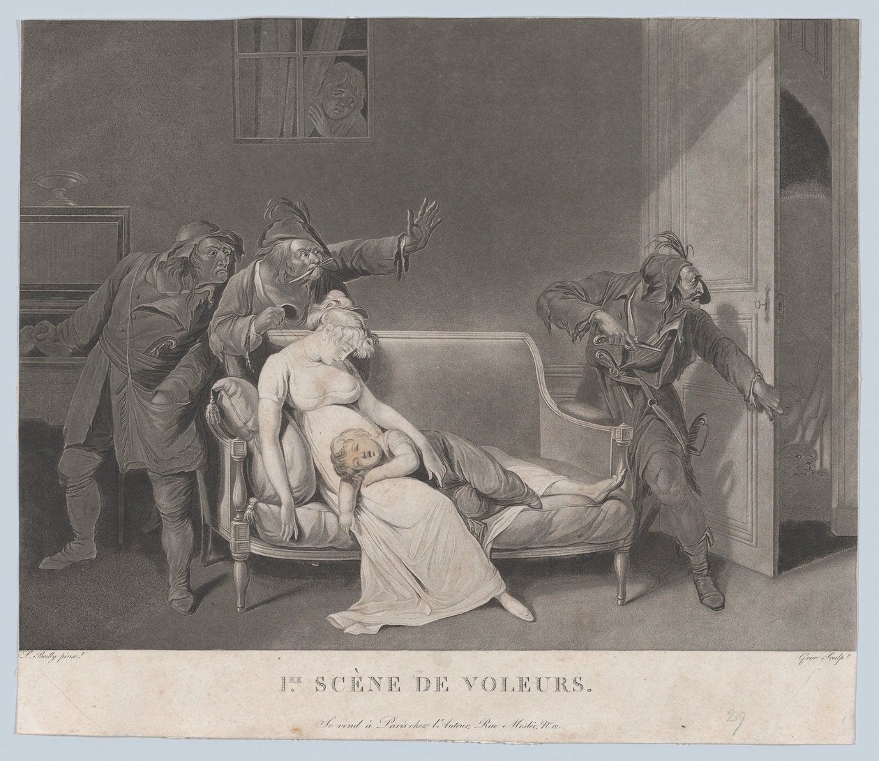 A tolvajok első jelenete, kb. 1805. alkotó: Gror