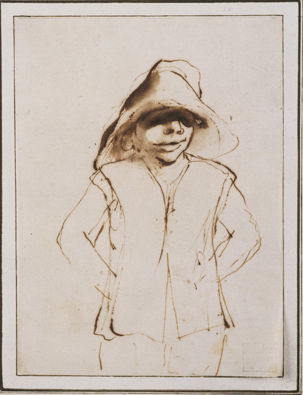 Fiú egy nagy kalapban alkotó: Guercino