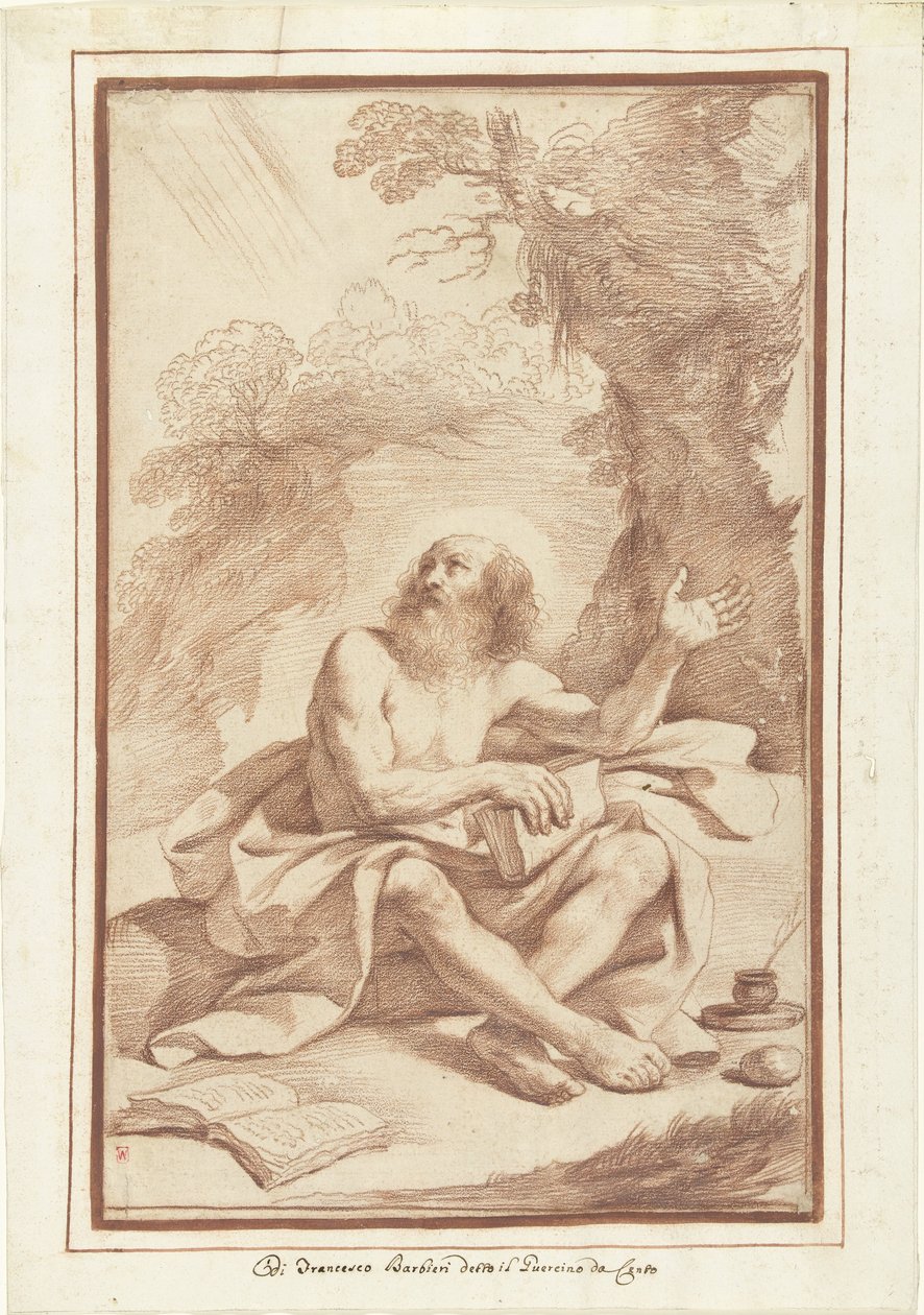 Szent Jeromos a sivatagban alkotó: Guercino (attributed to)