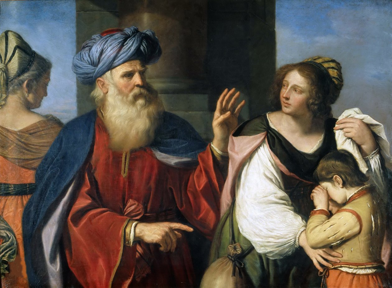 Ábrahám kiűzi Hágárt és Izmaelt, 1657. alkotó: Guercino