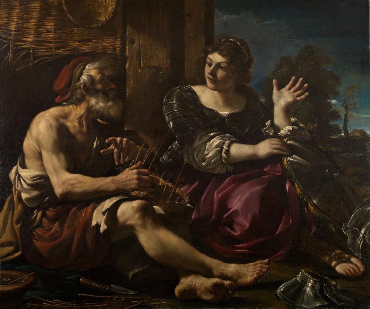 Erminia és a juhász, 1619-20. alkotó: Guercino