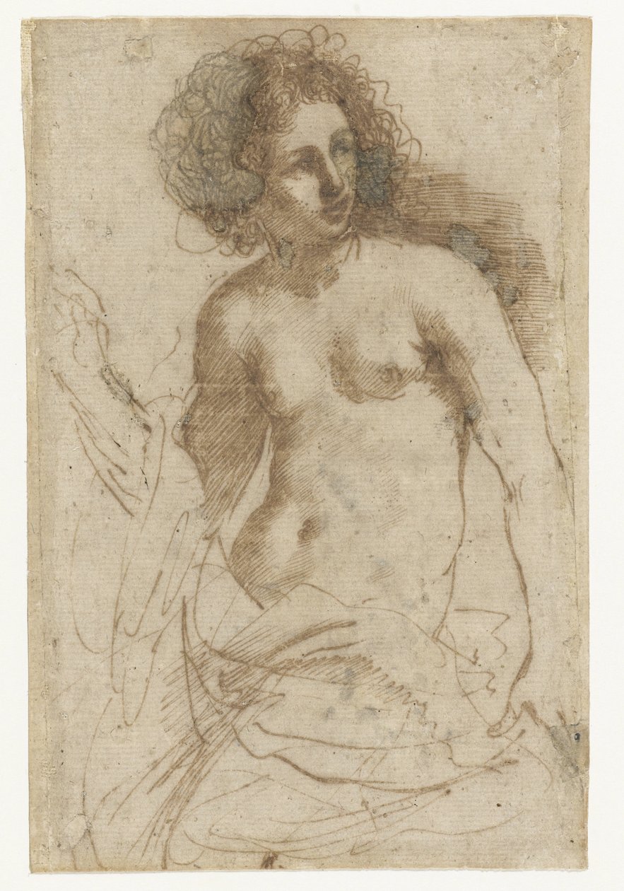 Félmeztelen álló nő alkotó: Guercino