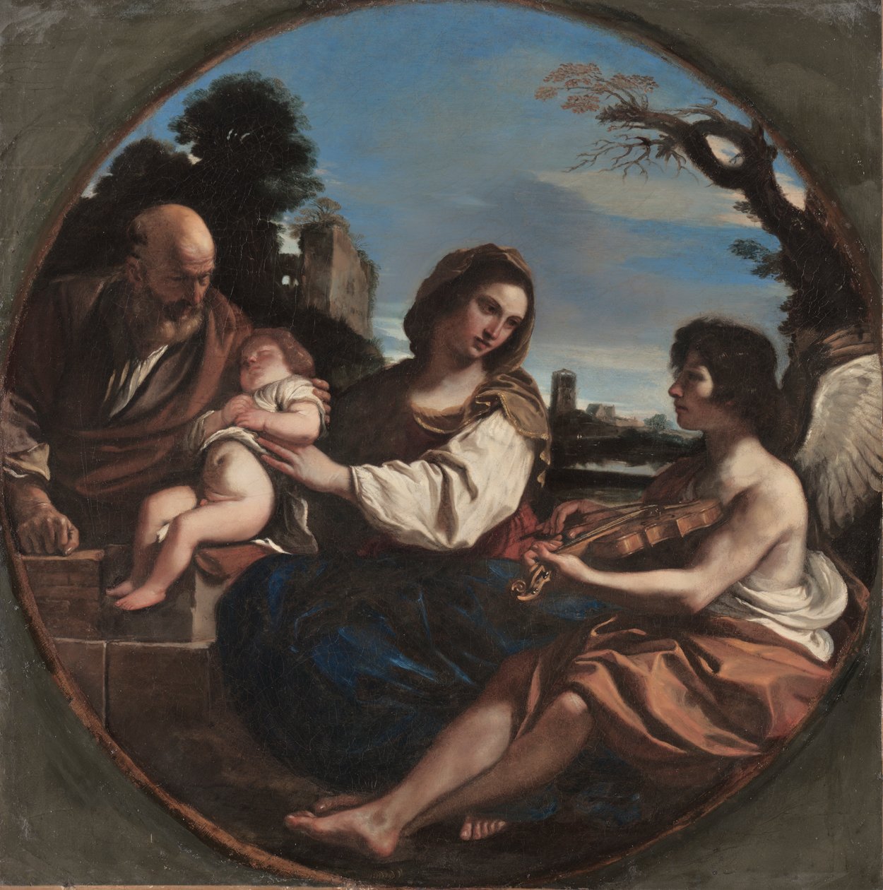 Pihenjen az egyiptomi repülésen alkotó: Guercino