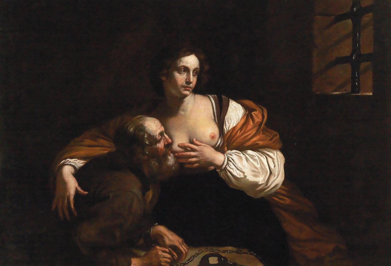 Római Jótékonyság. alkotó: Guercino