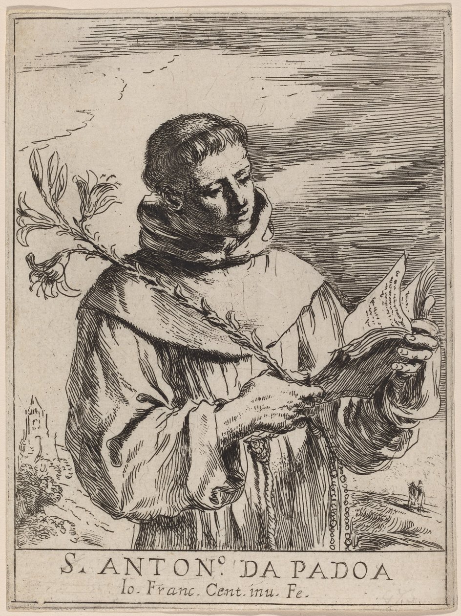 Páduai Szent Antal. alkotó: Guercino