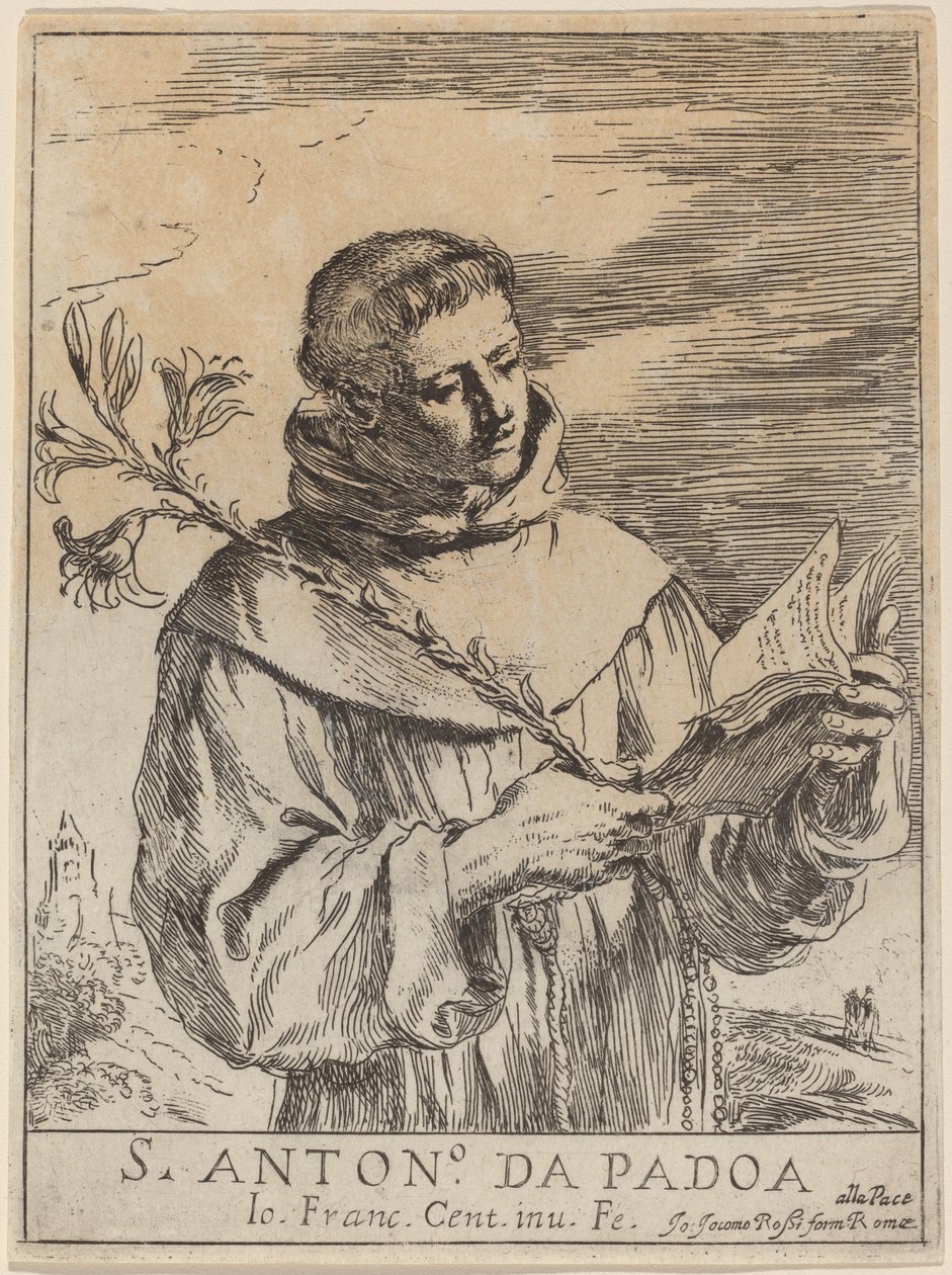 Páduai Szent Antal. alkotó: Guercino