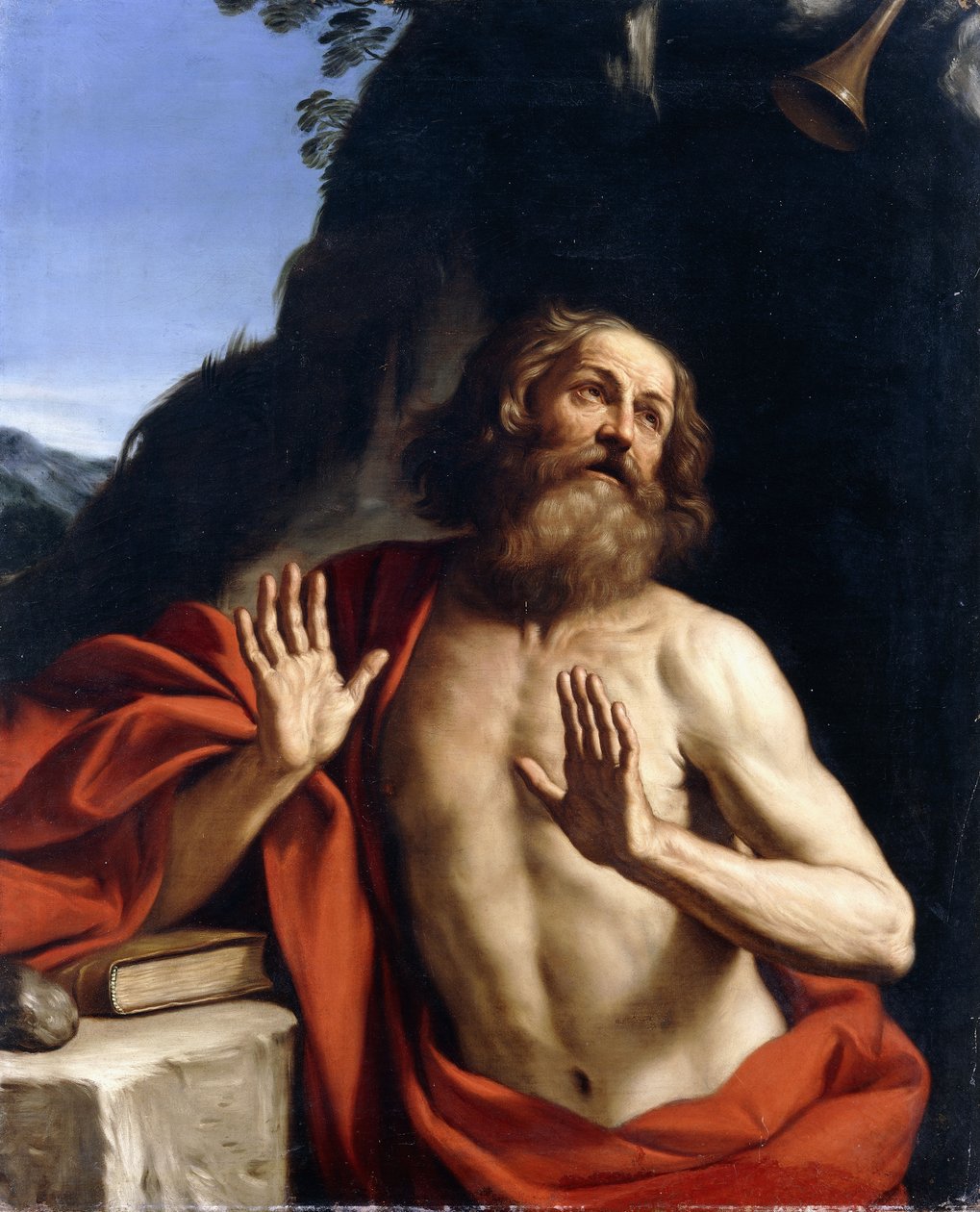 Szent Jeromos a vadonban, alkotó: Guercino