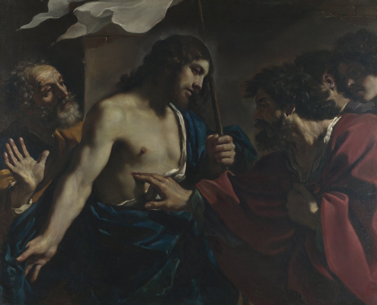 Szent Tamás hitetlensége, 1621 alkotó: Guercino