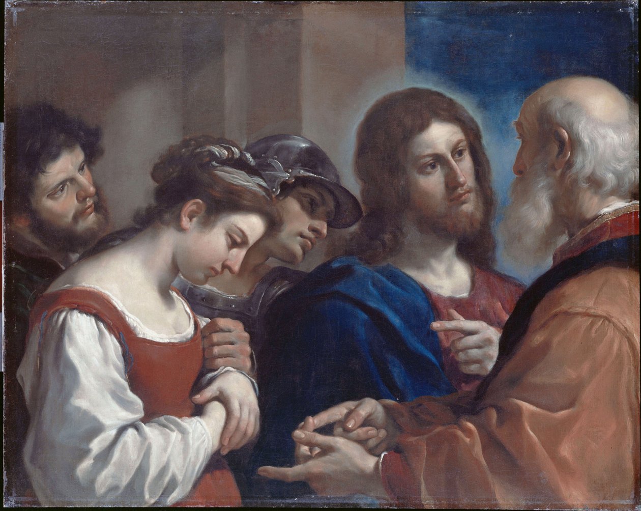 A házasságtörő nő alkotó: Guercino