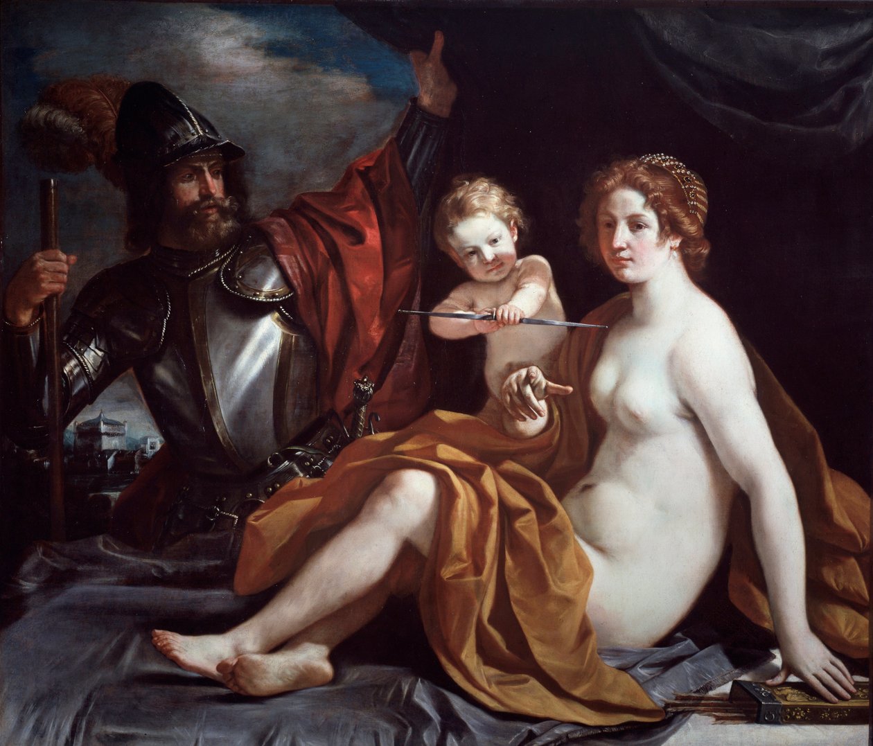 Vénusz, Mars és szerelem alkotó: Guercino