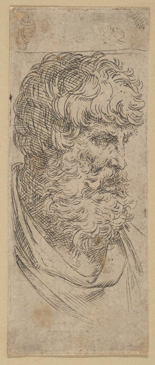 Egy szakállas férfi mellszobra, kb. 1600-1640. alkotó: Guido Reni