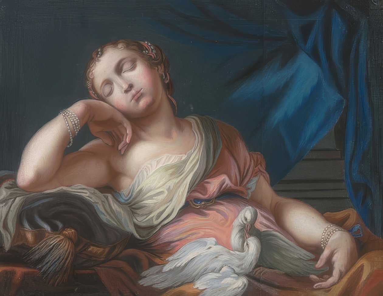 Alvó Vénusz két teknős galambbal alkotó: Guido Reni