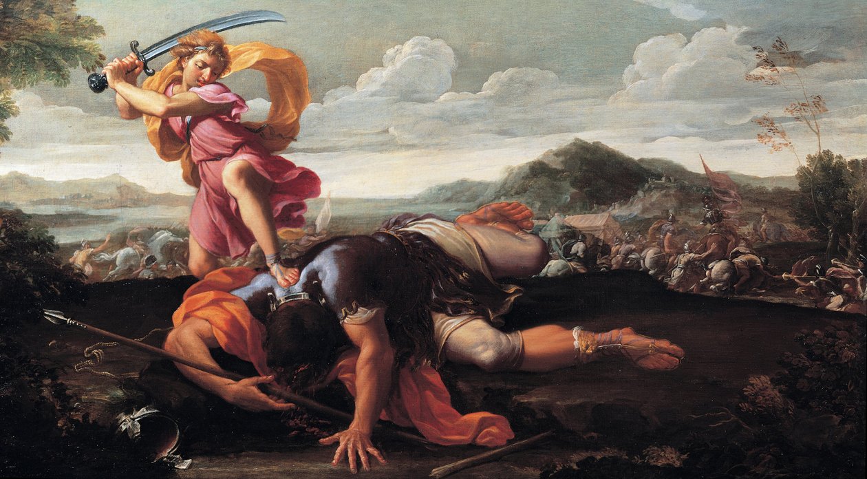 Dávid és Góliát, 1650-1660 alkotó: Guillaime Courtois