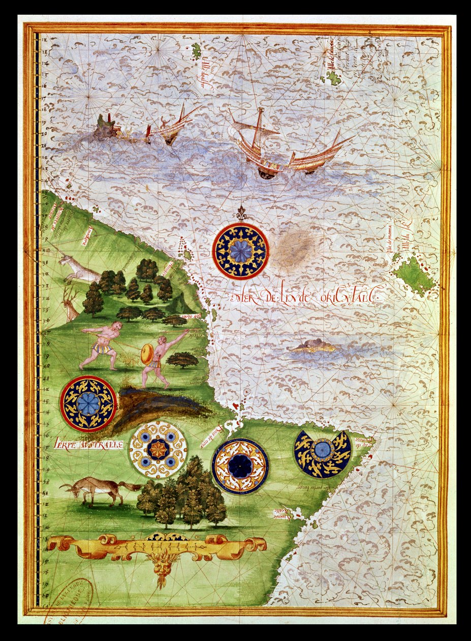 Fol.41v Ausztrália térképe, a „Cosmographie Universelle”, 1555 alkotó: Guillaume Le Testu