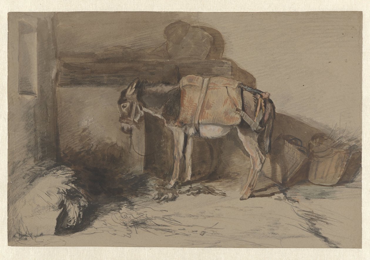 Szamár istállóban alkotó: Guillaume Anne van der Brugghen