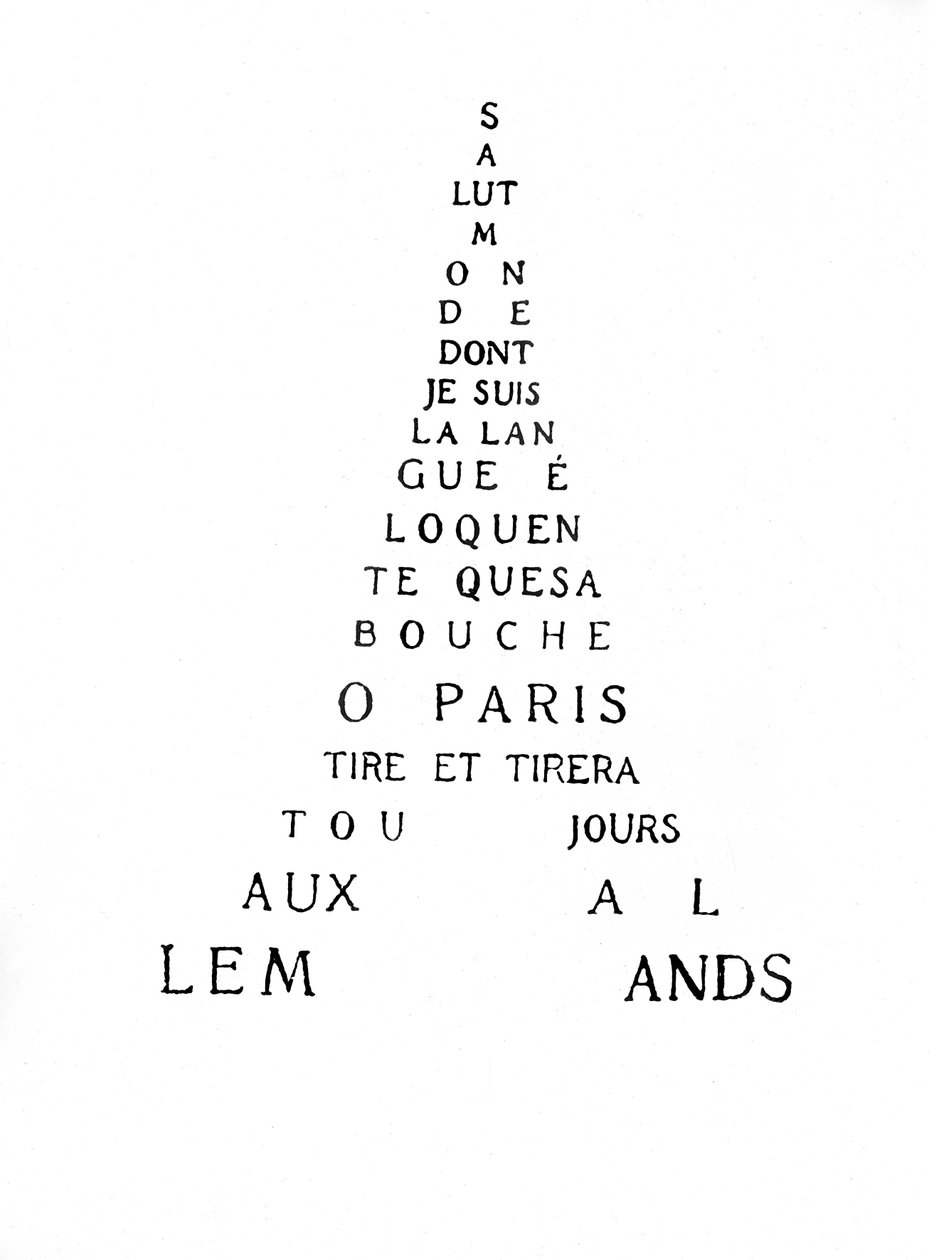Az Eiffel-torony kalligrammja alkotó: Guillaume Apollinaire