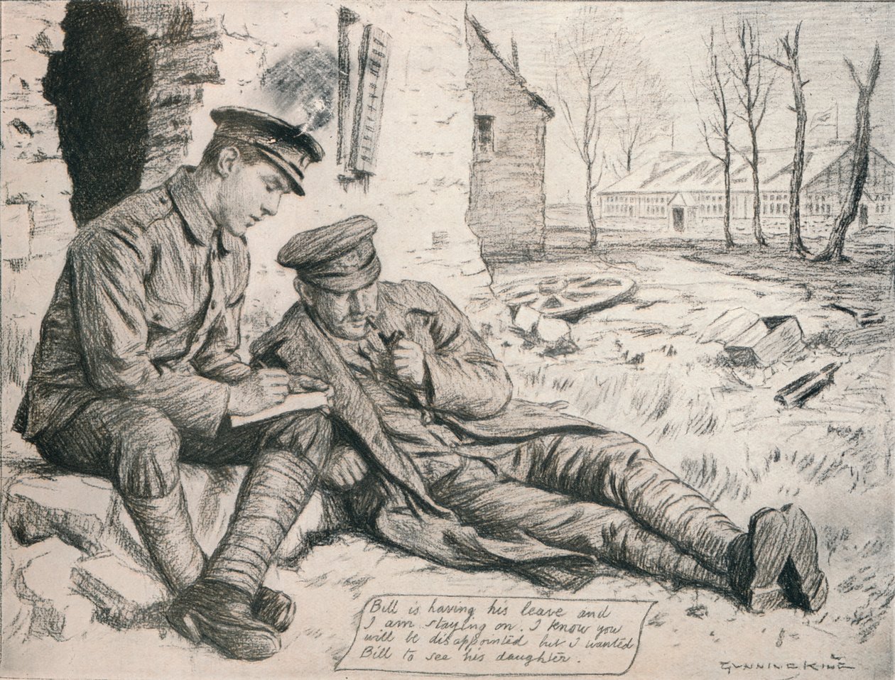 The Letter Home, c1917, 1918 alkotó: Gunning King