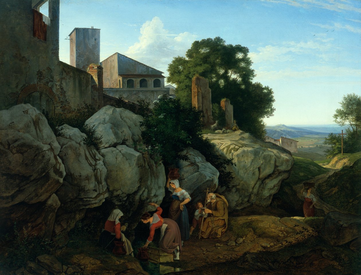 Ariccia (reggel) alkotó: Gustav Karl Ludwig Richter