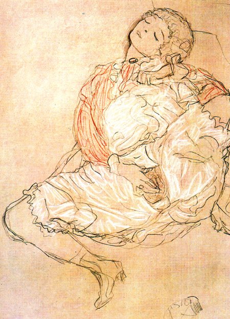 Angol: Nő nyitott combokkal ül Németország: Frau bei der Selbstbefriedigungn alkotó: Gustav Klimt