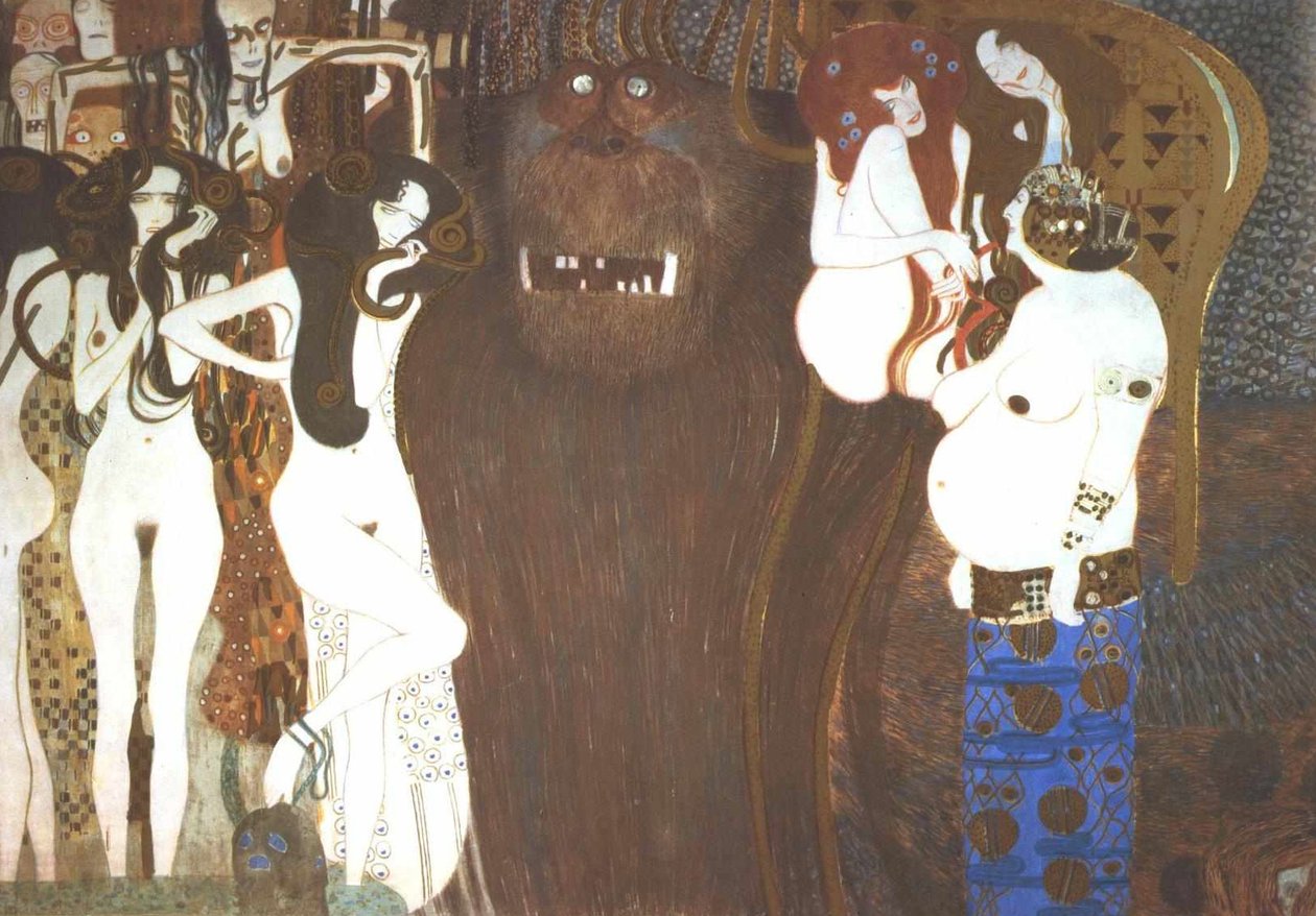 Beethoven Frieze - Az ellenséges erők ellenségessége alkotó: Gustav Klimt