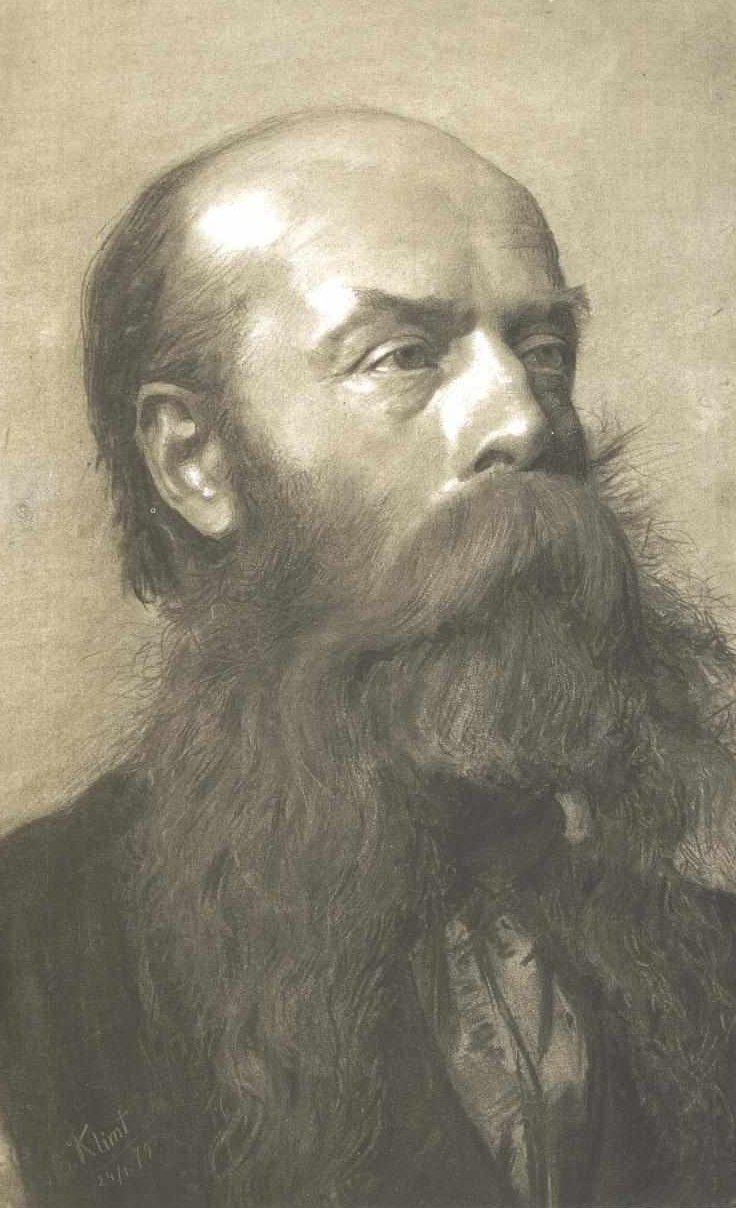 Szakállú férfi félhosszú portréja háromnegyed profilban alkotó: Gustav Klimt