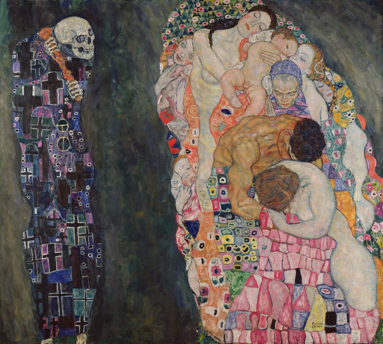 Halál és élet, 1911 körül alkotó: Gustav Klimt