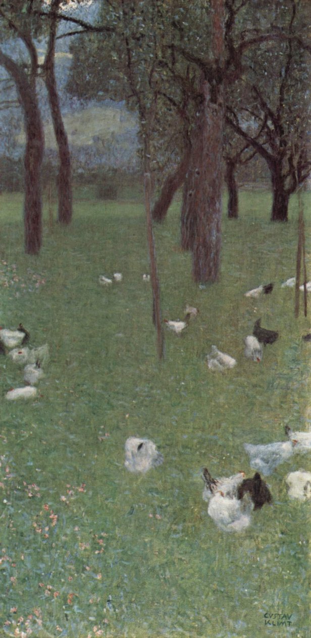 Kert csirkékkel St. Agatha -ban alkotó: Gustav Klimt