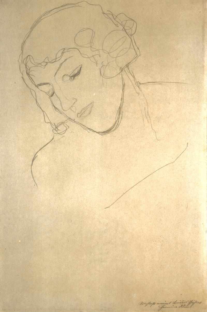 Egy nő feje és mellkasa alkotó: Gustav Klimt