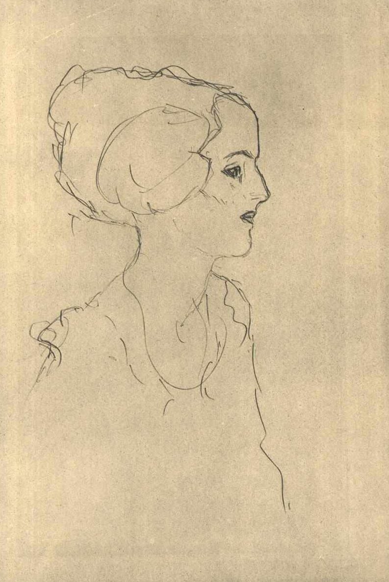 Lány a profilban jobbra alkotó: Gustav Klimt