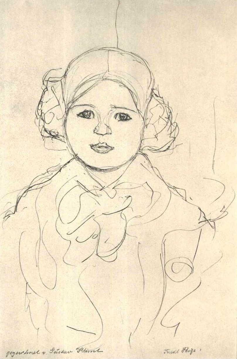 Lányok tanulmánya elölről alkotó: Gustav Klimt