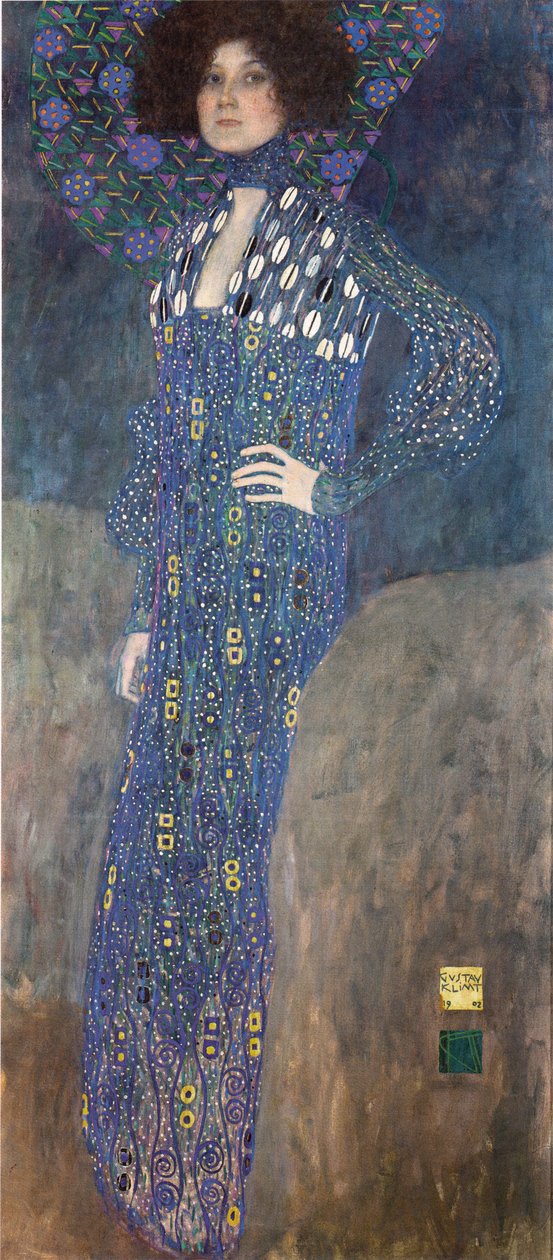 Emilie Flöge arcképe alkotó: Gustav Klimt