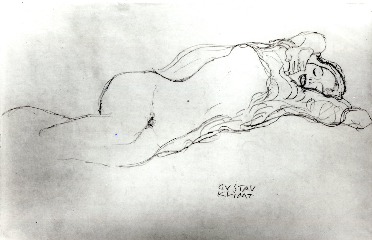 Fekvő nő, 1914 körül alkotó: Gustav Klimt