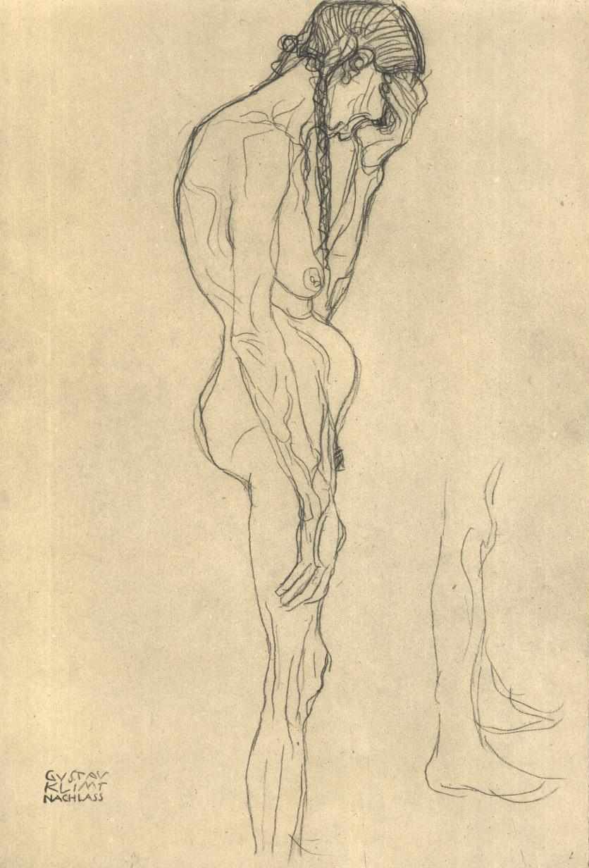 Állandó öregasszony a profilban balra alkotó: Gustav Klimt