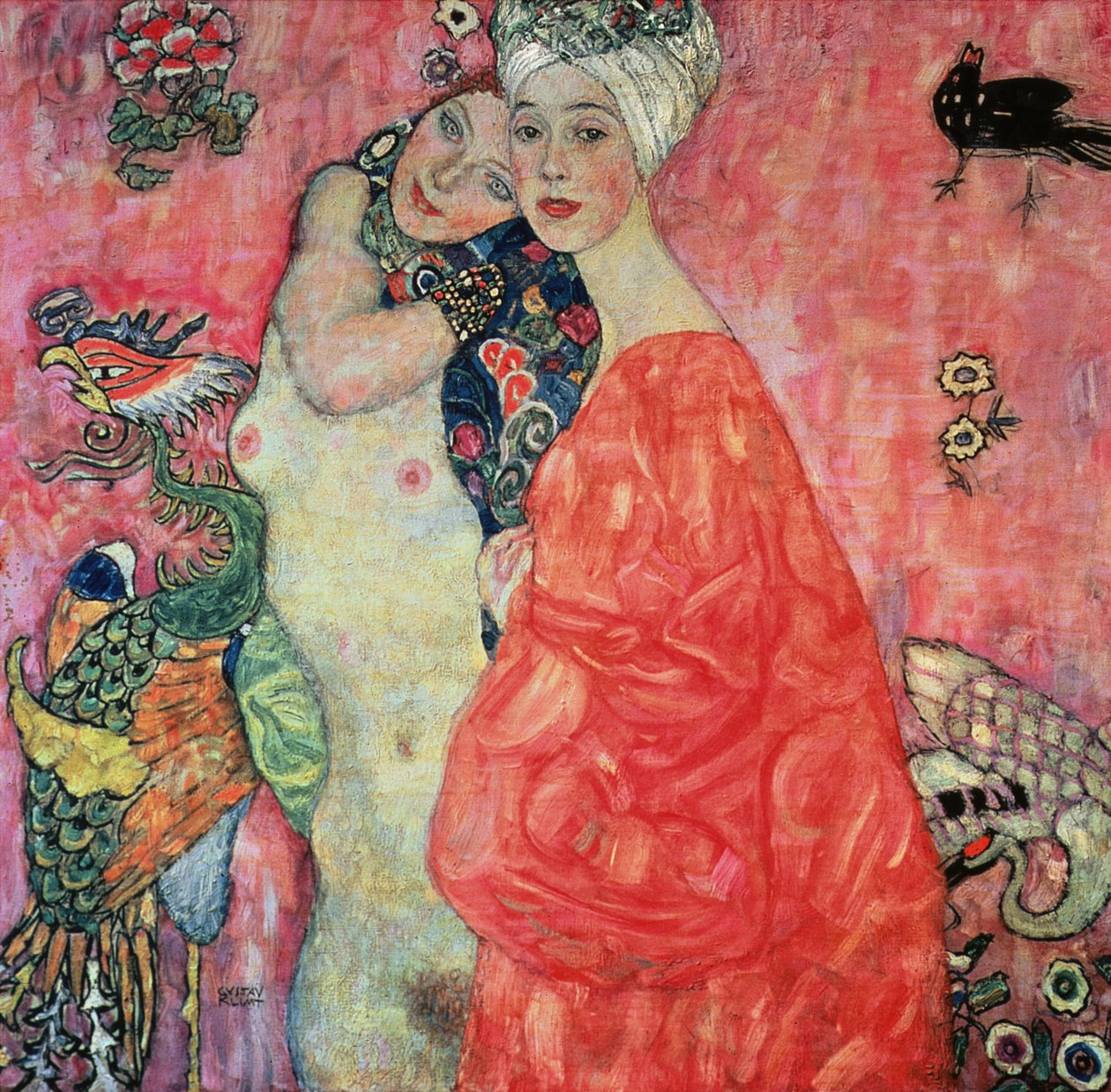 A barátnők, 1916-17 (1945-ben megsemmisült) alkotó: Gustav Klimt