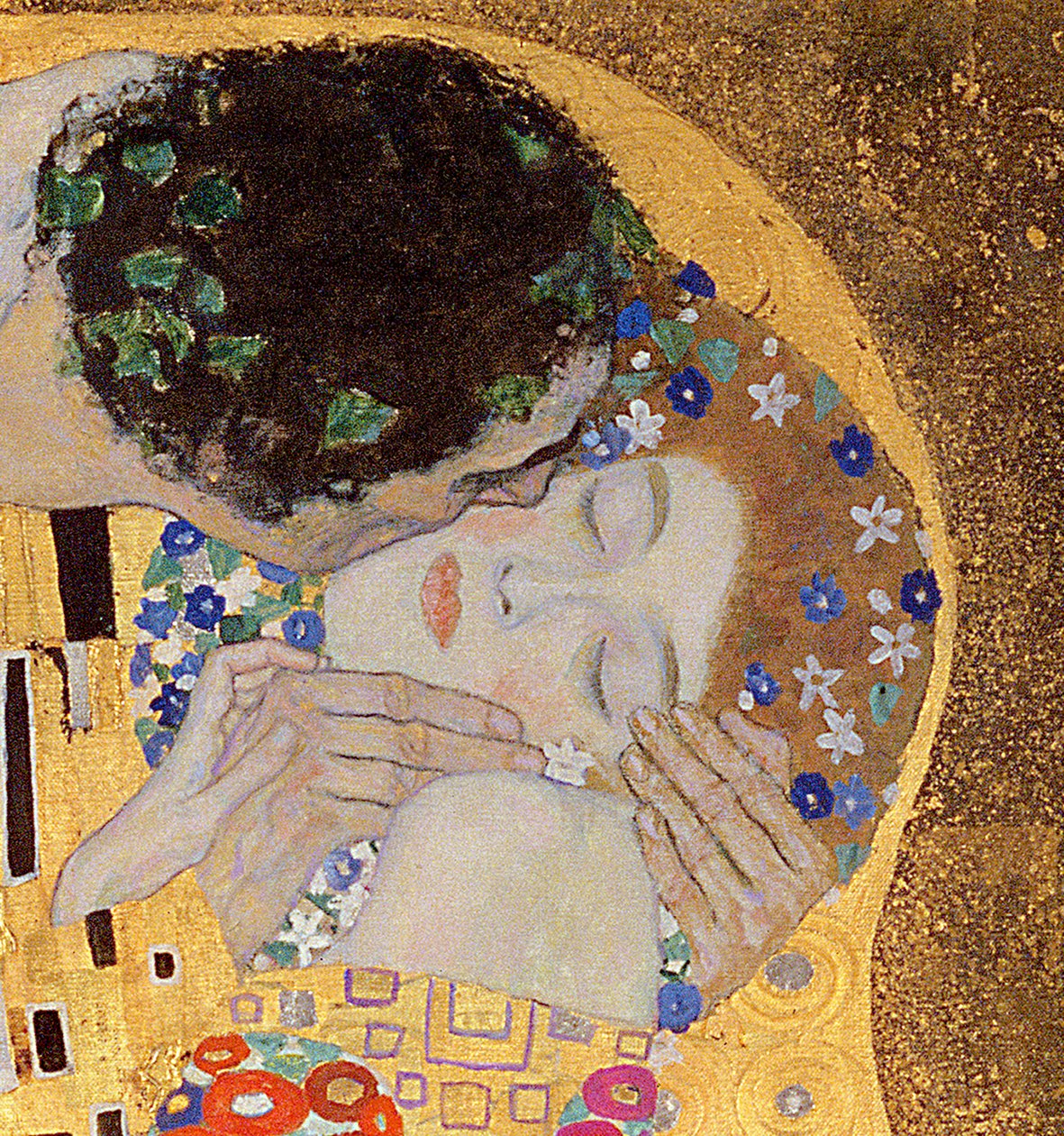 A csók, 1907-08 (részlet a 601-ről) alkotó: Gustav Klimt