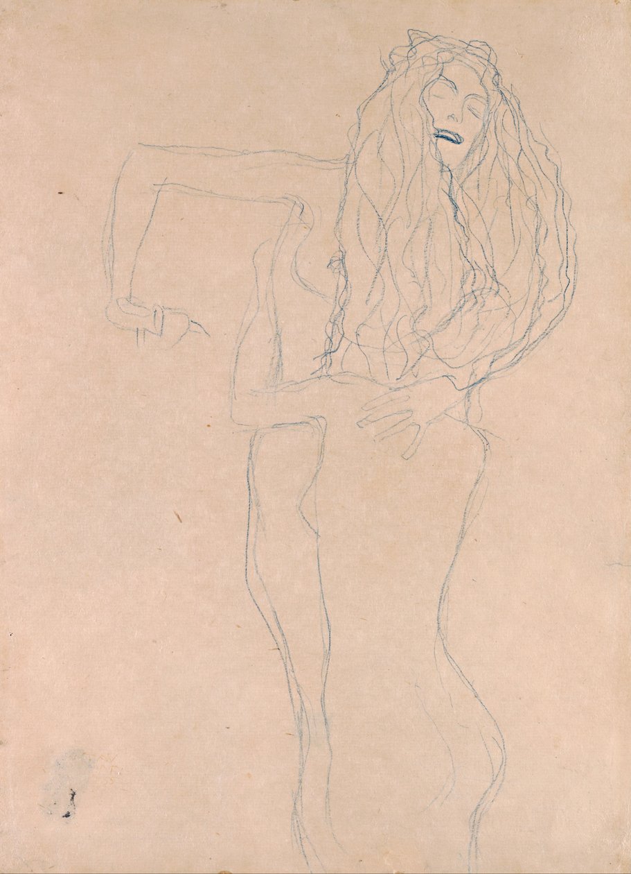 Két meztelen nő ölelkezik (Ver Sacrum) alkotó: Gustav Klimt