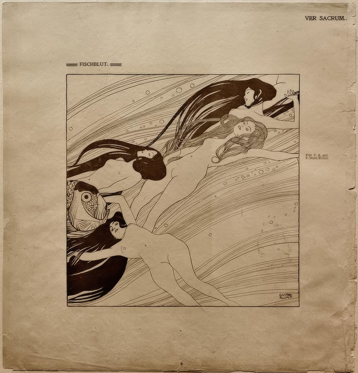 Ver Sacrum 1898, Fischblut / G.Klimt alkotó: Gustav Klimt