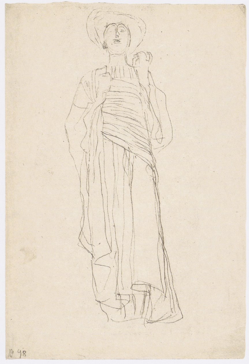Női figura tógával (tanulmány a "Justitia" számára) alkotó: Gustav Klimt