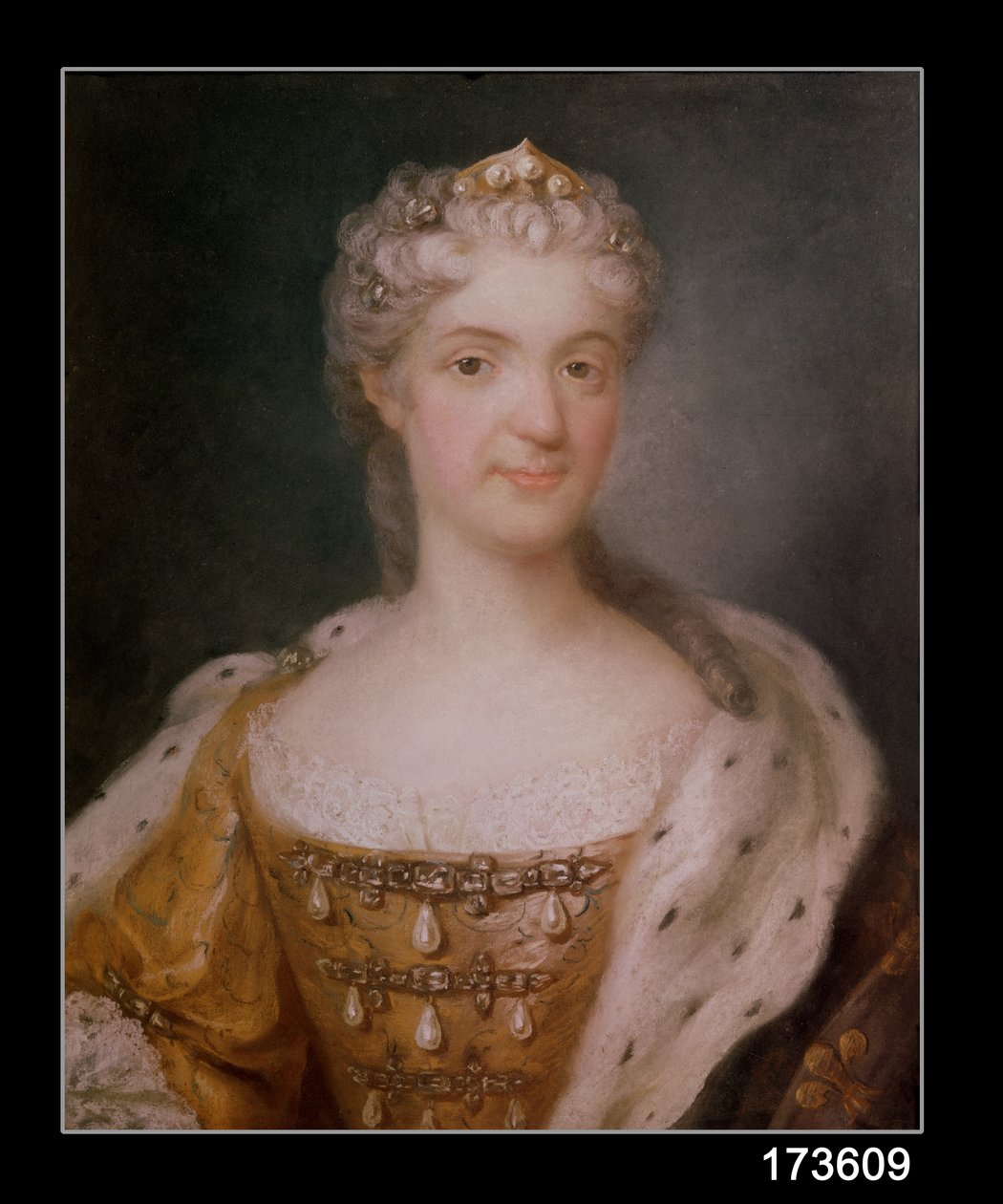 Marie Leczinska (1703-68) francia királynő portréja (pasztell papíron) (a párért lásd: 173610) alkotó: Gustaf Lundberg