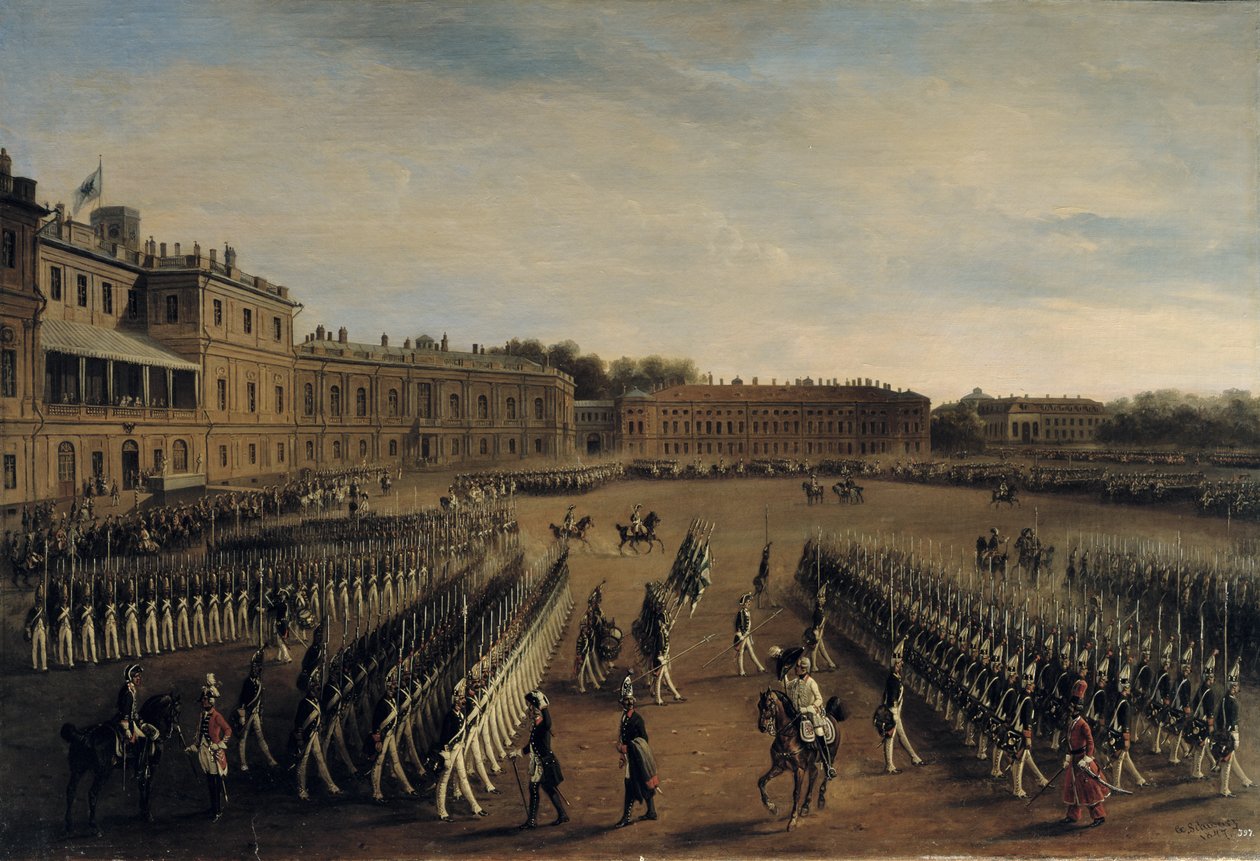 Felvonulás I. Pál császár idején (1754-1801) 1847 alkotó: Gustav Schwarz