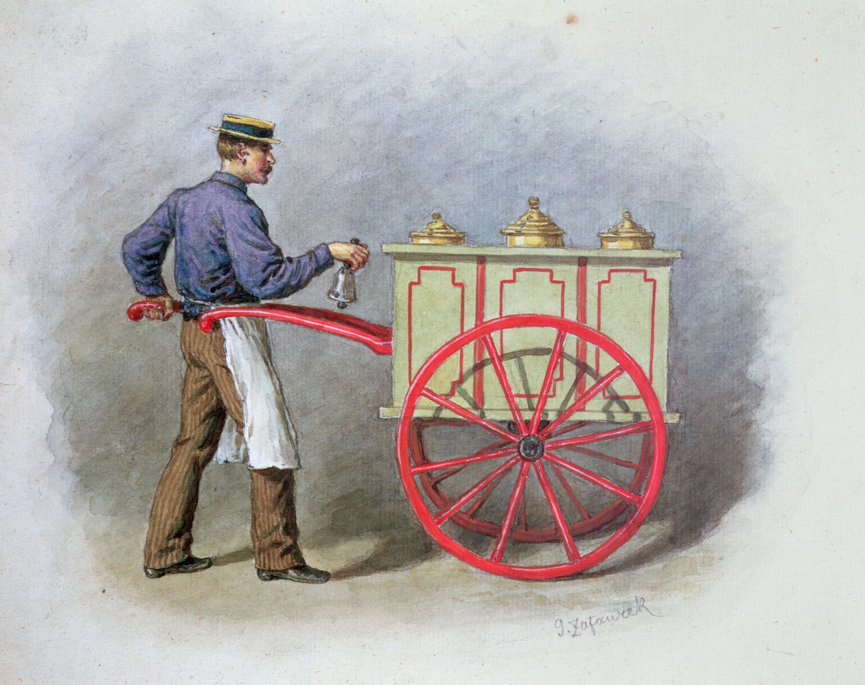 A fagylalt eladó, 1895 alkotó: Gustav Zafaurek
