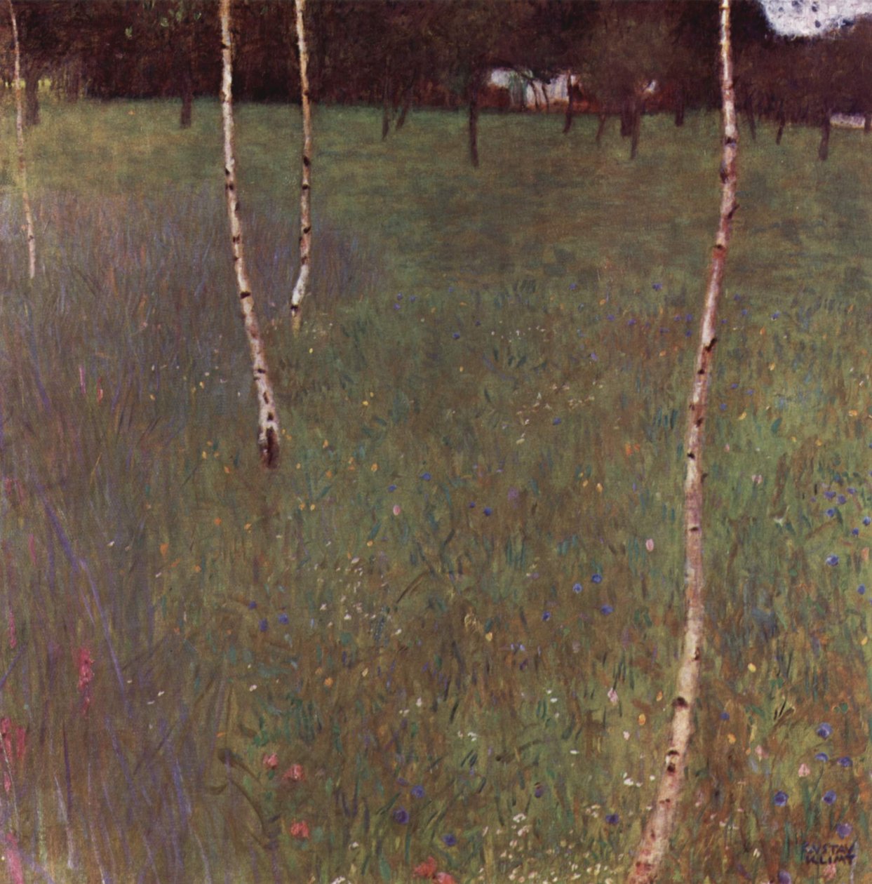 Parasztház nyírfákkal alkotó: Gustav Klimt