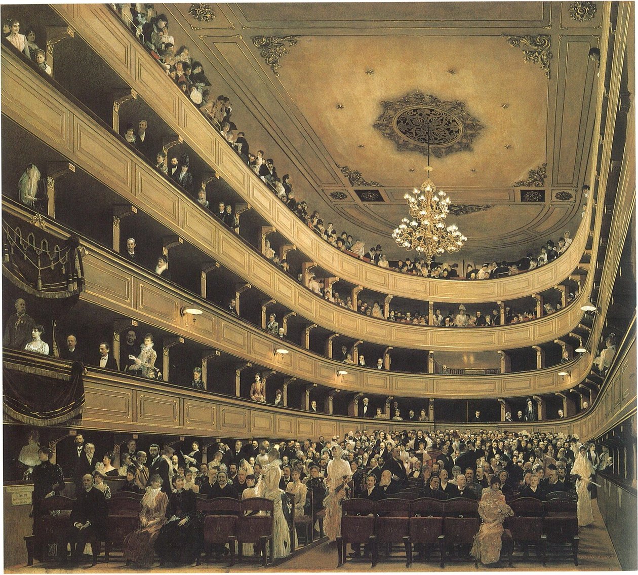 Auditorium a bécsi Old Burgtheaterben alkotó: Gustav Klimt